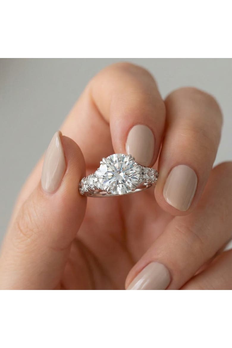 Certified 4Ct Vivian Diamond Engagement Round Diamond Ring 14k Gold Lab Grown, Alternate, color, 14k White Gold