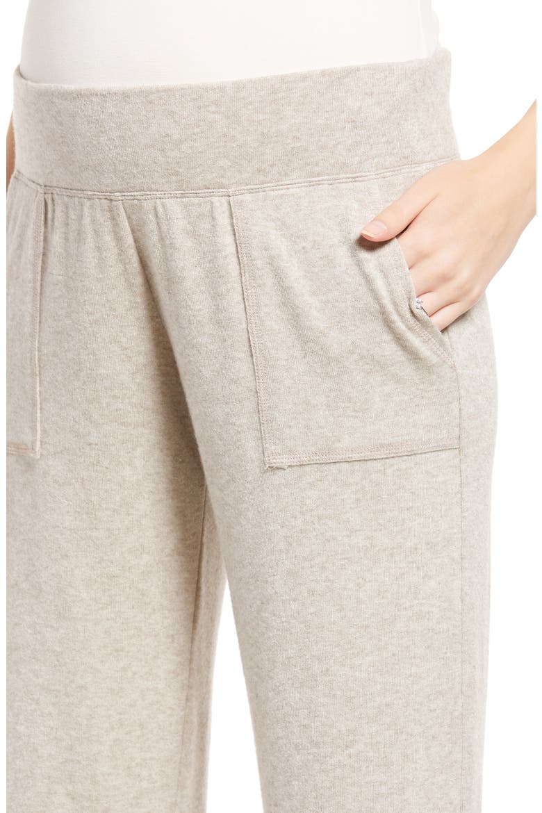 Wide Leg Crop Maternity Pants, Alternate, color, OATMEAL
