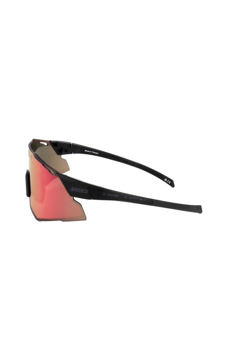 Shield Sport Sunglasses, Alternate, color, Shiny Matt Black