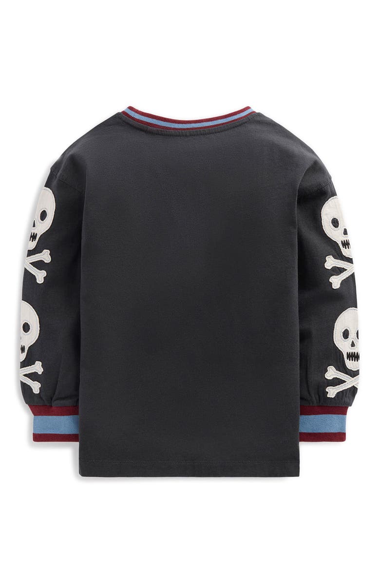 Kids' Appliqué Long Sleeve T-Shirt, Alternate, color, SHADOW GREY SKULLS