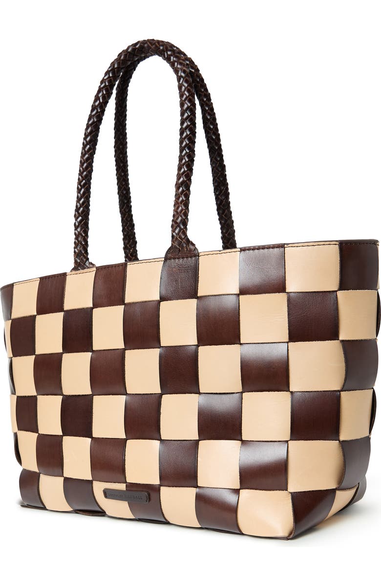 Loeffler Randall Klara Woven Leather Tote, Alternate, color, Brown/ Butter