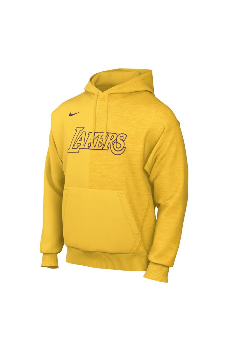 Nike Men's Nike Gold Los Angeles Lakers Courtside Versus Stitch Split Pullover Hoodie, Alternate, color,