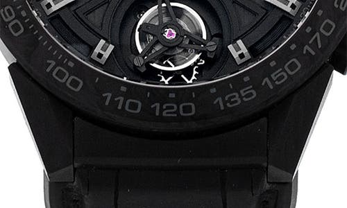 WATCHFINDER & CO. WATCHFINDER & CO. TAG HEUER PREOWNED CARRERA CHRONOGRAPH RUBBER STRAP WATCH, 45MM