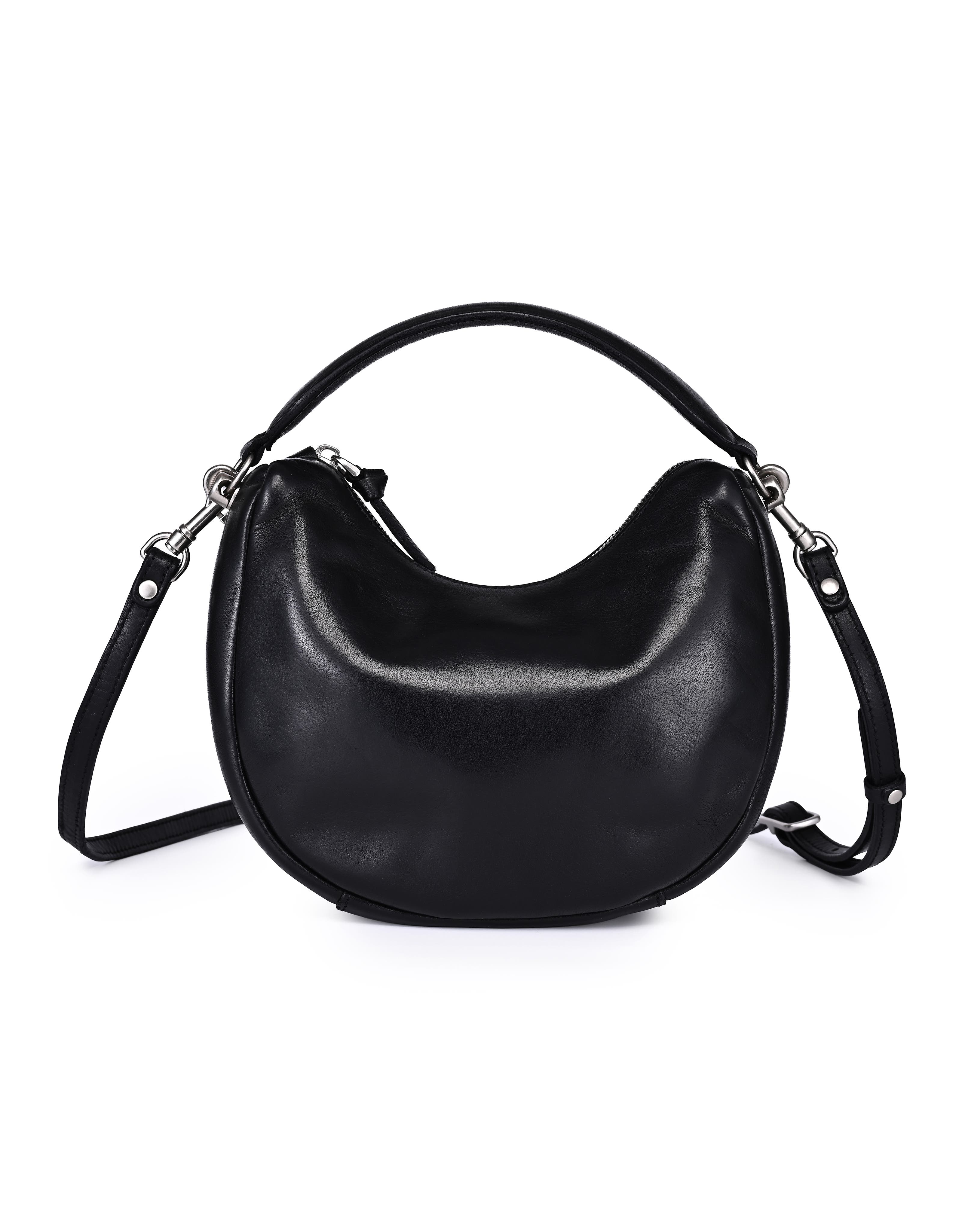 OLD TREND Dahlia Genuine Leather Soft Everyday Hobo Bag, Main, color, Black