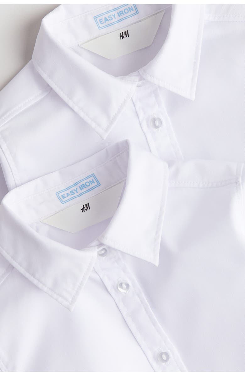 H&M 2-pack Easy-iron School Shirts, Alternate, color, White