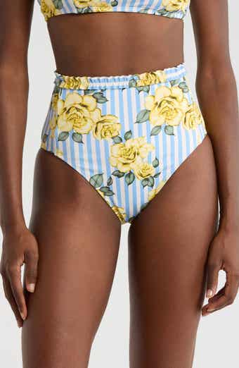 Hutch Ruffle Trim High Waist Bikini Bottoms