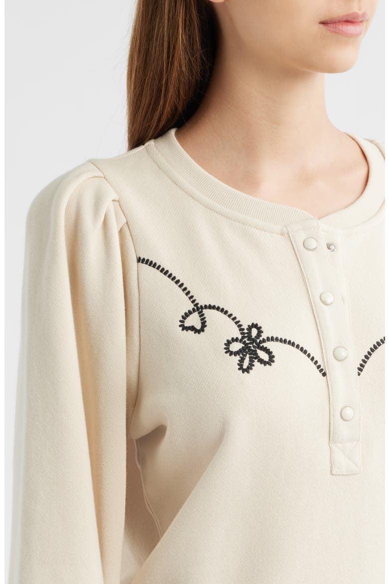 Hanne Puff Shoulder Sweatshirt, Alternate, color, ECRU