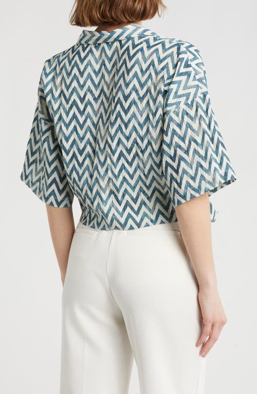 Dr2 By Daniel Rainn Short Sleeve Tie Front Top In P416 Inkwell
