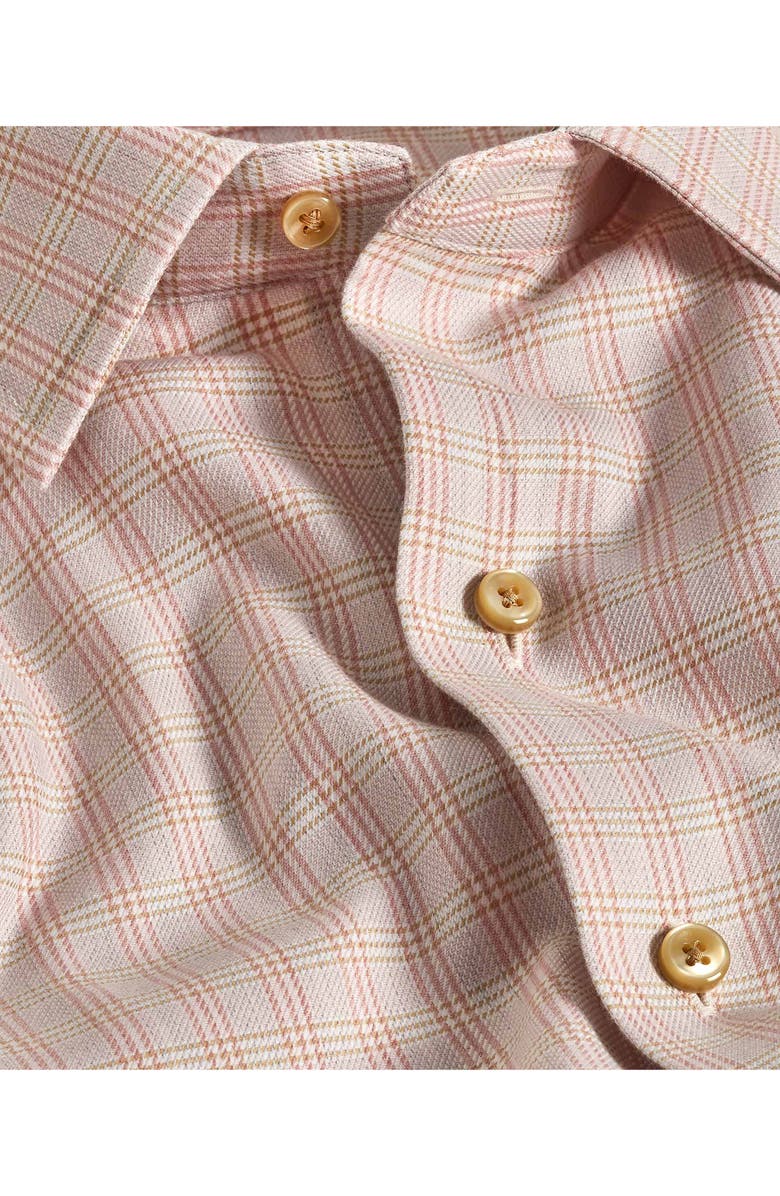 David Donahue Cotton & Cashmere Check Sport Shirt, Alternate, color, Pink/ Multi