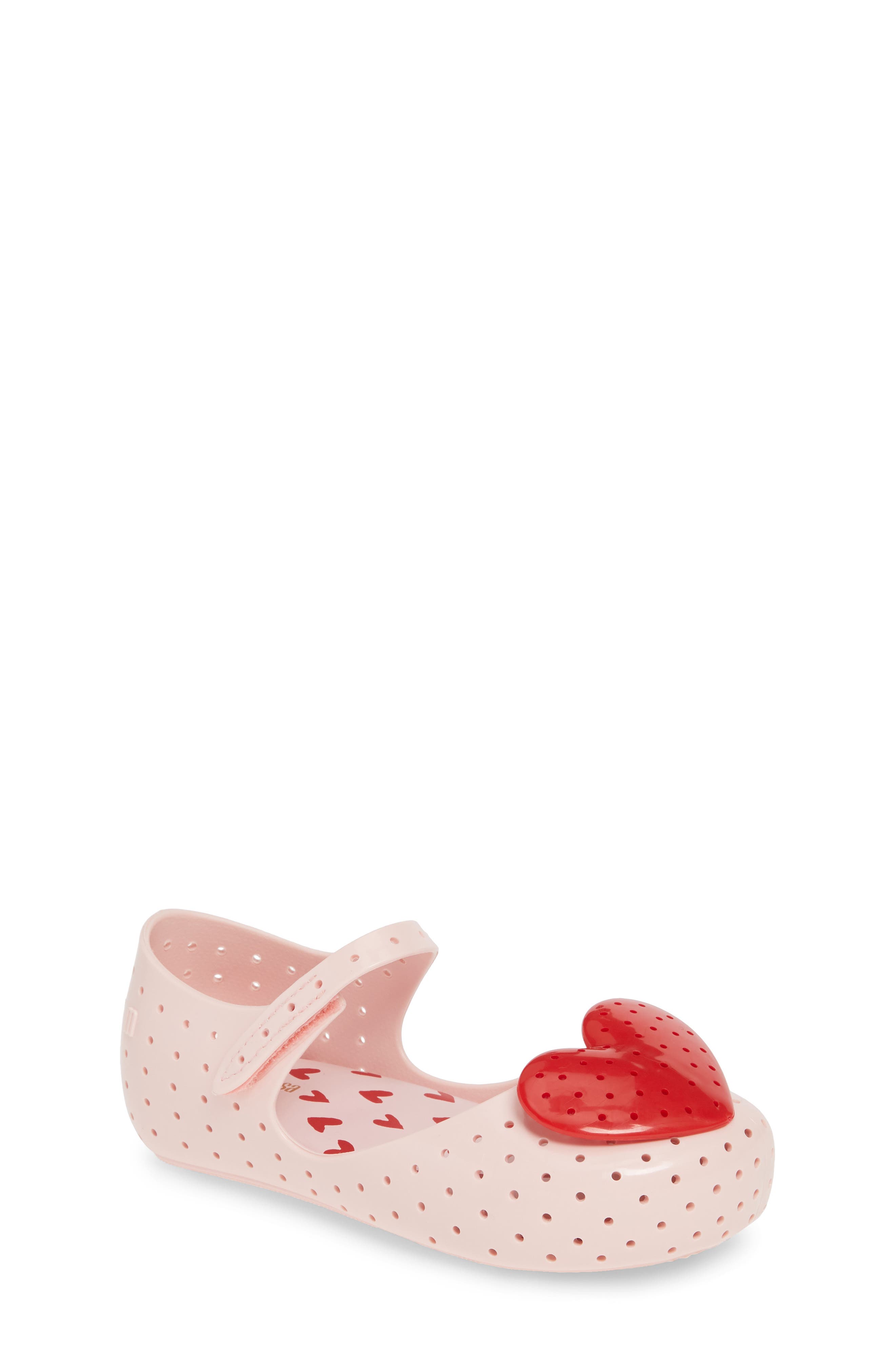 Mini Melissa Ultra13 Perforated Mary Jane, Main, color, PINK/ RED