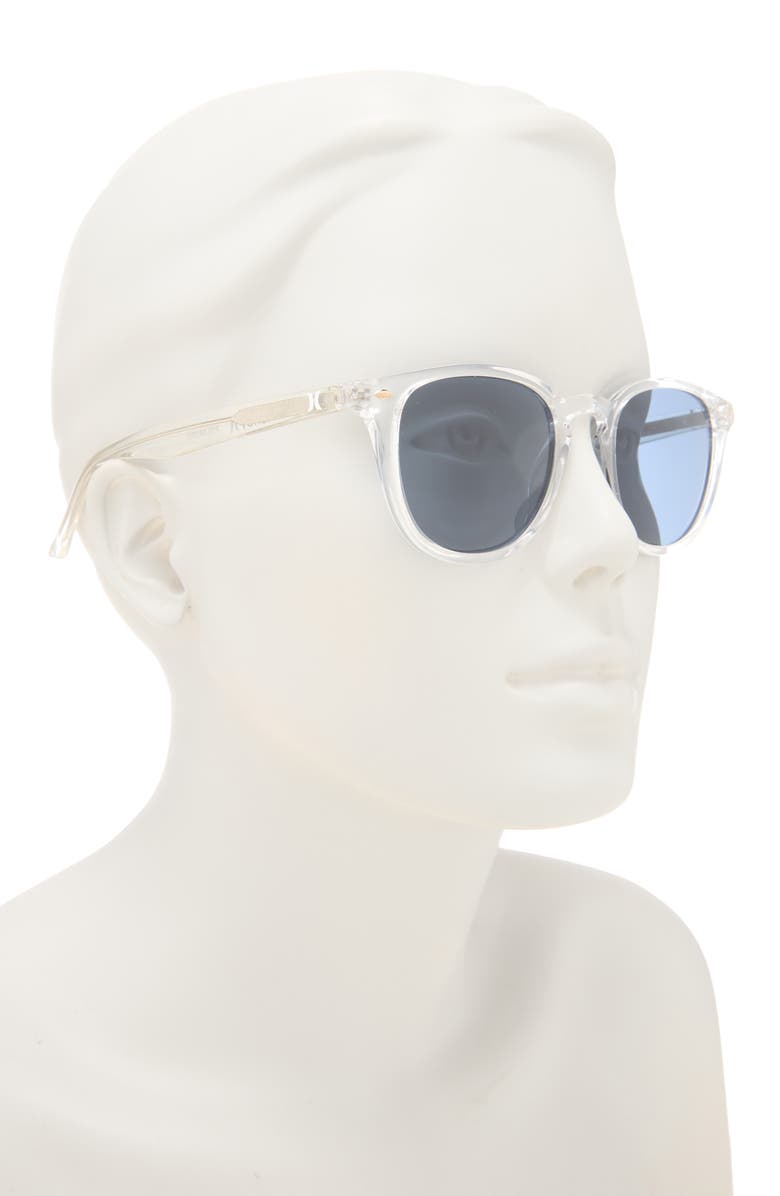 Hurley 50mm Square Sunglasses, Alternate, color, Crystal Clear/ Silver Rivets