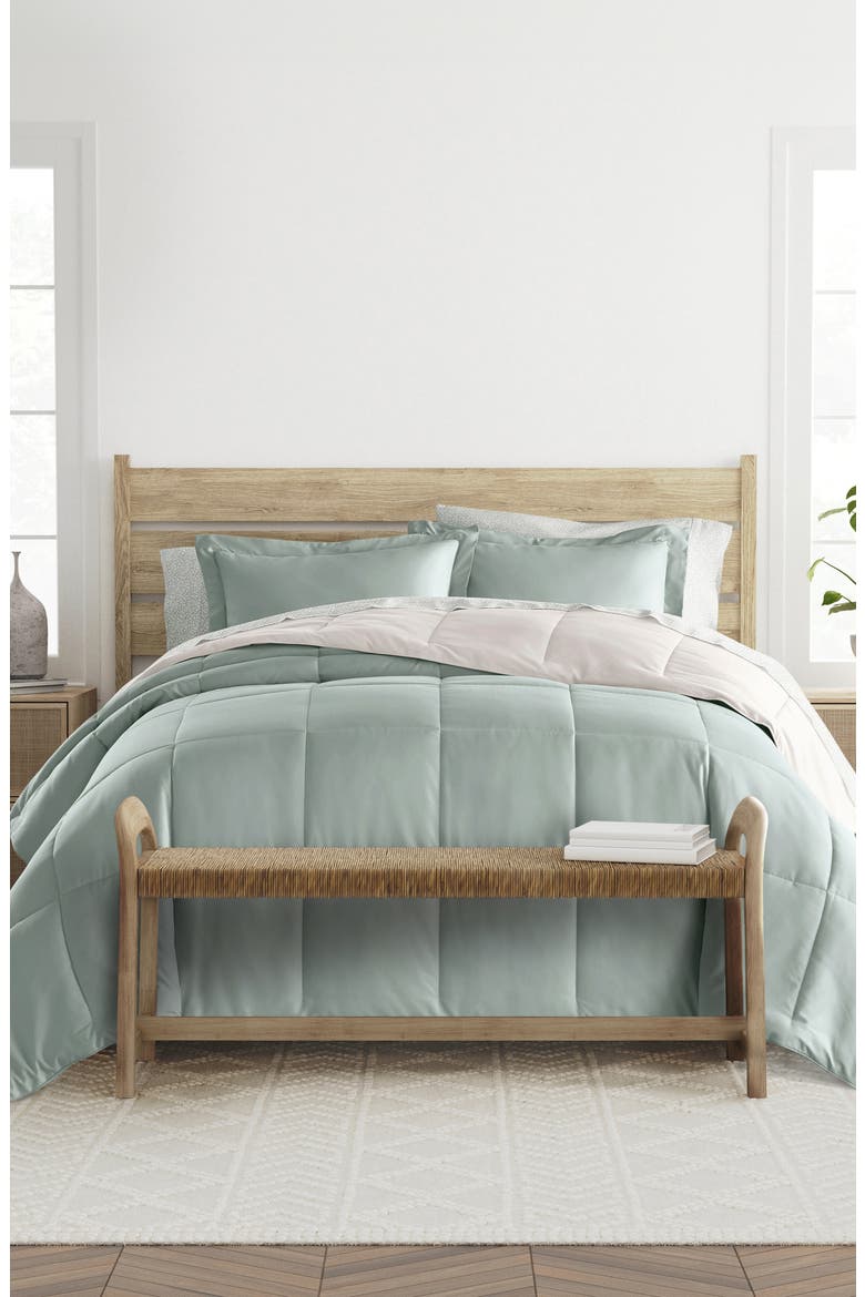 7-Piece Assorted Reversible Comforter Set, Alternate, color, EUCALYPTUS