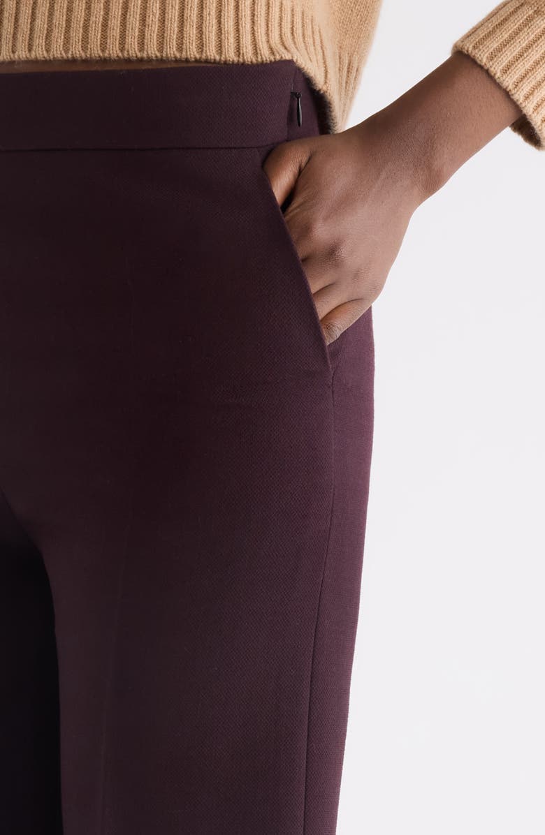 Chloé Straight Leg Wool Crepe Trousers, Alternate, color, Obscure Purple