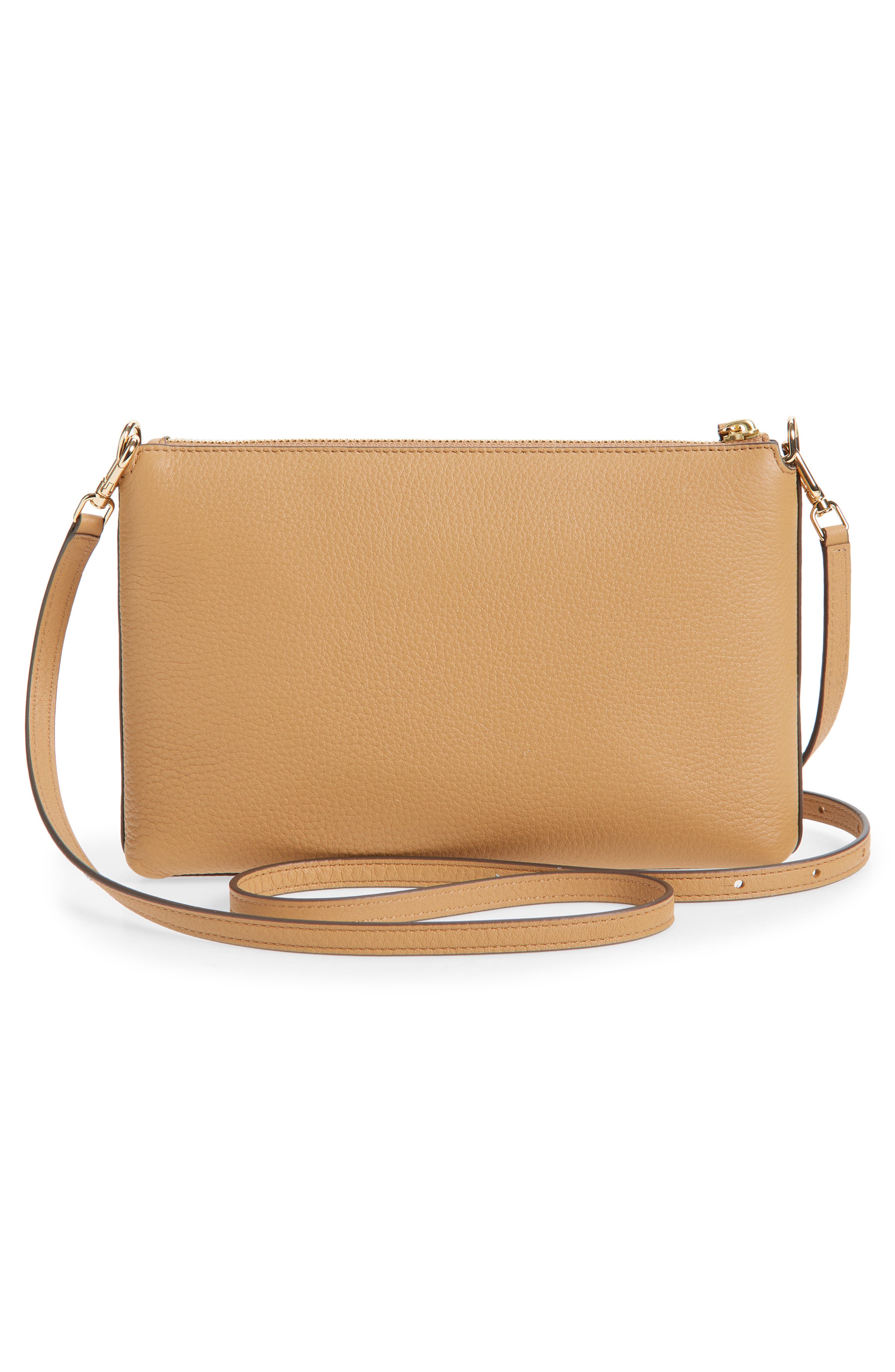 Mercer Pebbled Zip Crossbody Bag, Alternate, color, TIRAMISU