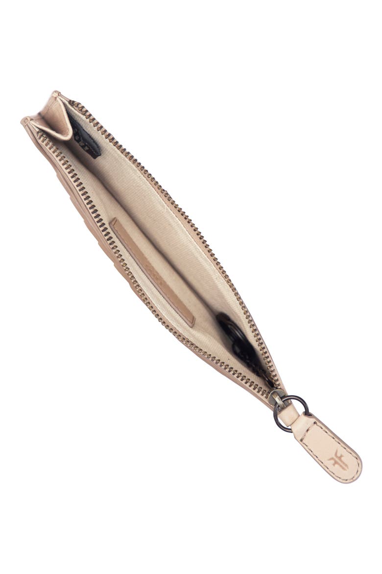 Slim Leather Snap Card Wallet, Alternate, color, SAND