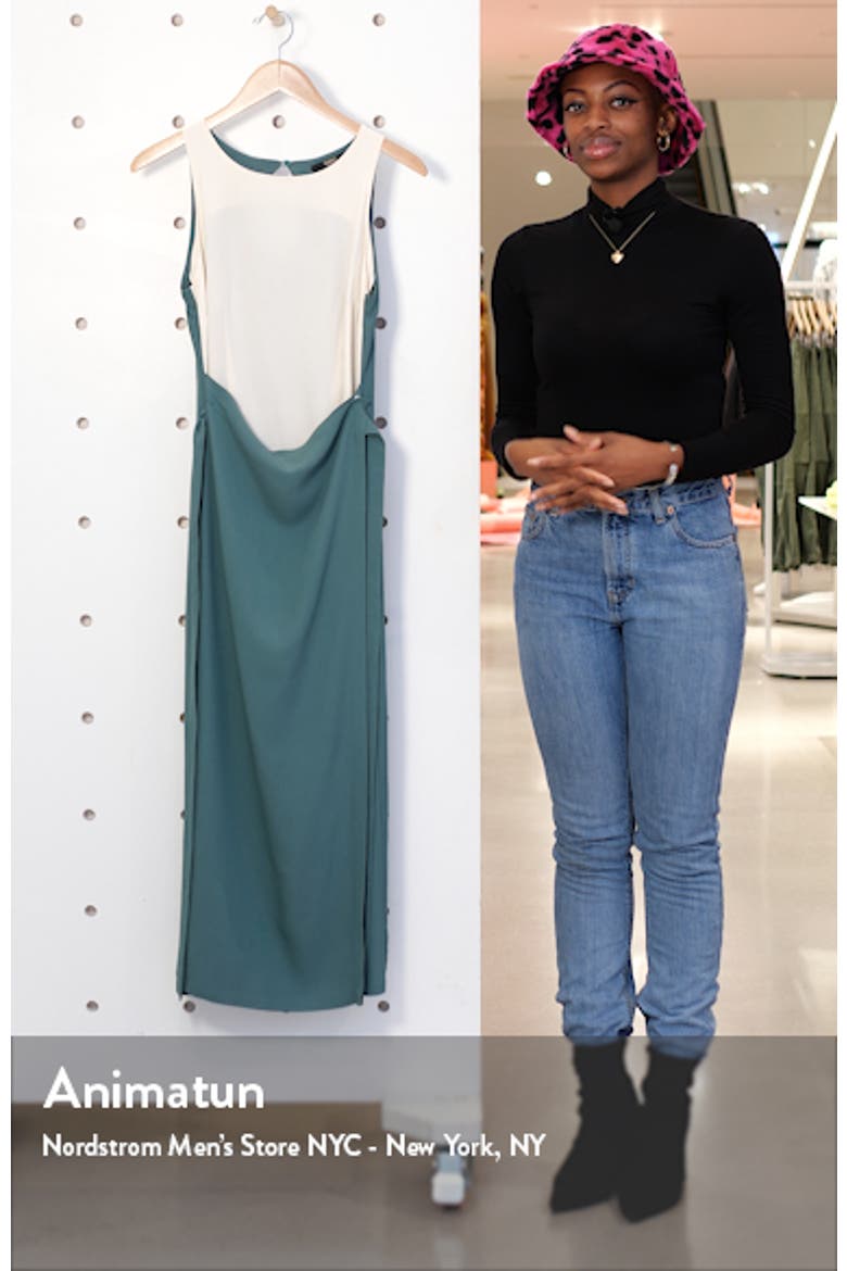 Cady Sleeveless Tie Waist Satin Dress video
