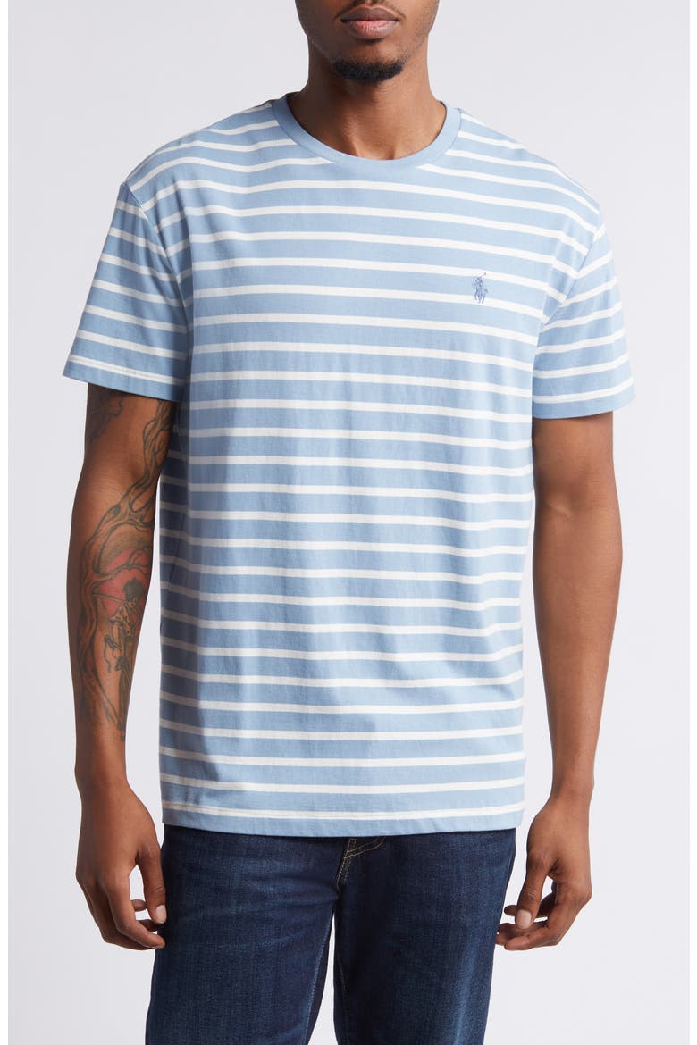 Stripe Ringer T-Shirt, Main, color, VESSEL BLUE/ NEVIS