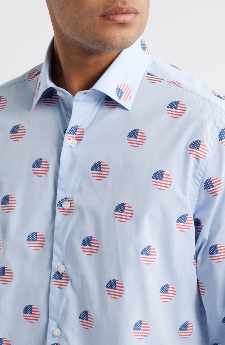 Scott Barber Flag Dot Jacquard Button-Up Shirt, Alternate, color,