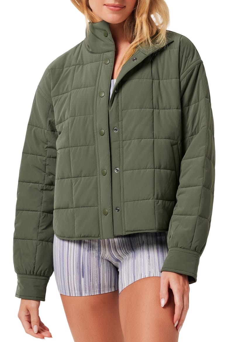 Marin Quilted Jacket, Main, color, CLOVER