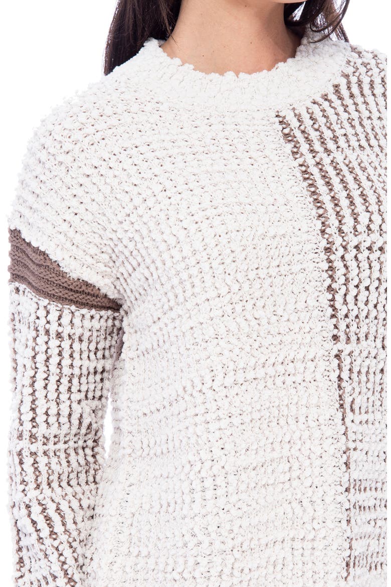 Colorblock Boucle Knit Pullover Sweater, Alternate, color, CREAM/ TAUPE