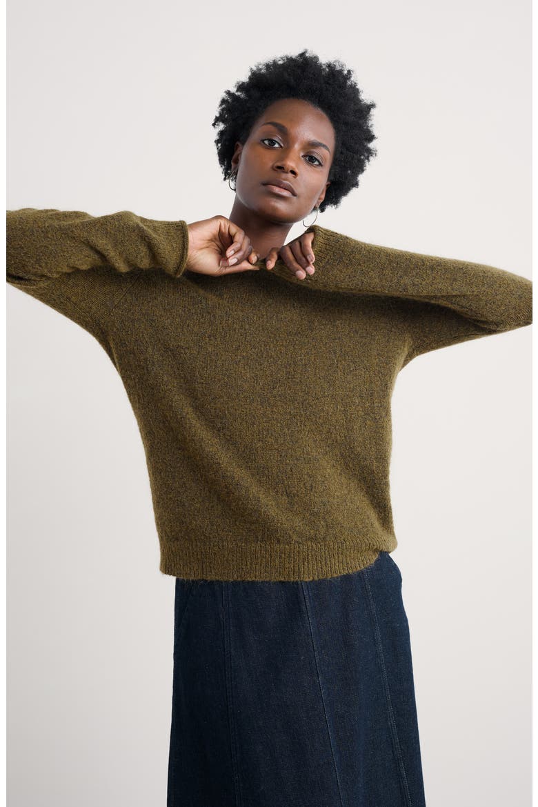 Lily Bell Wool & Mohair Blend Sweater, Alternate, color, KNIT MELANGE RICH OLIVE