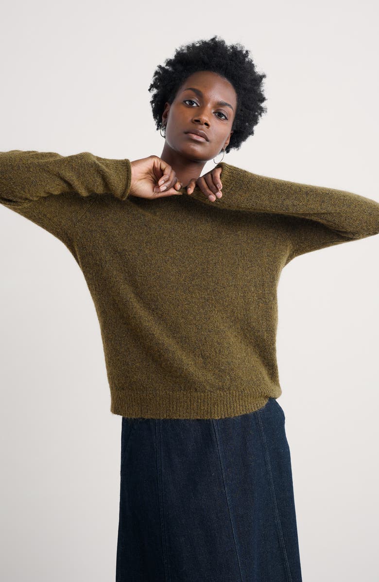 Seasalt Cornwall Lily Bell Wool & Mohair Blend Sweater, Alternate, color, Knit Melange Rich Olive