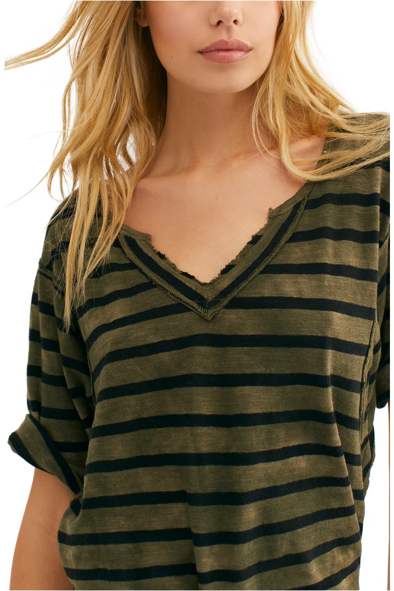 Head in the Clouds Stripe Tee, Alternate, color, ARMY