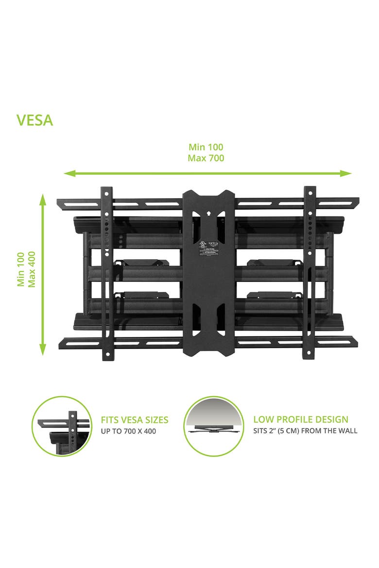 PDX680 Articulating Full Motion TV Mount for 39" - 80" TV, Alternate, color, Black