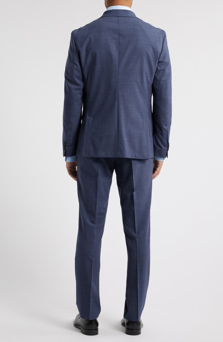 BOSS Huge Slim Fit Mélange Stretch Wool Suit, Alternate, color, Medium Blue
