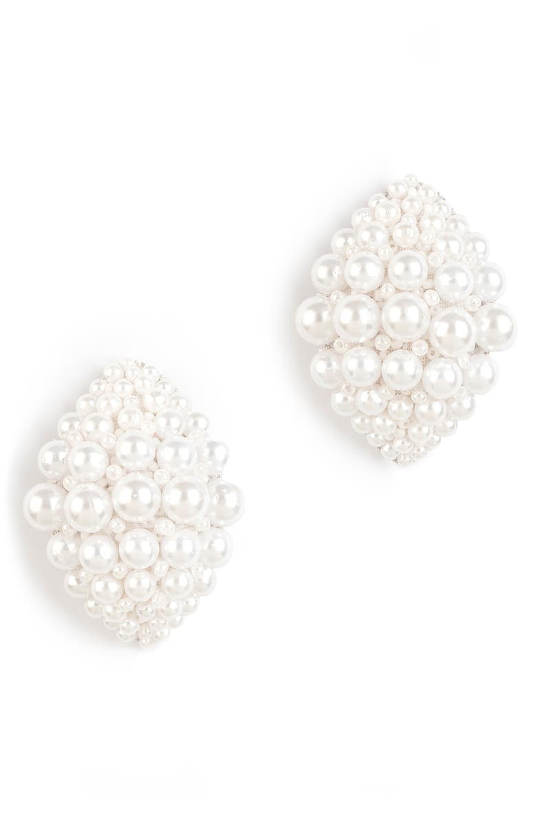 Deepa Gurnani Uma Faux Pearl Drop Earrings, Main, color, Ivory