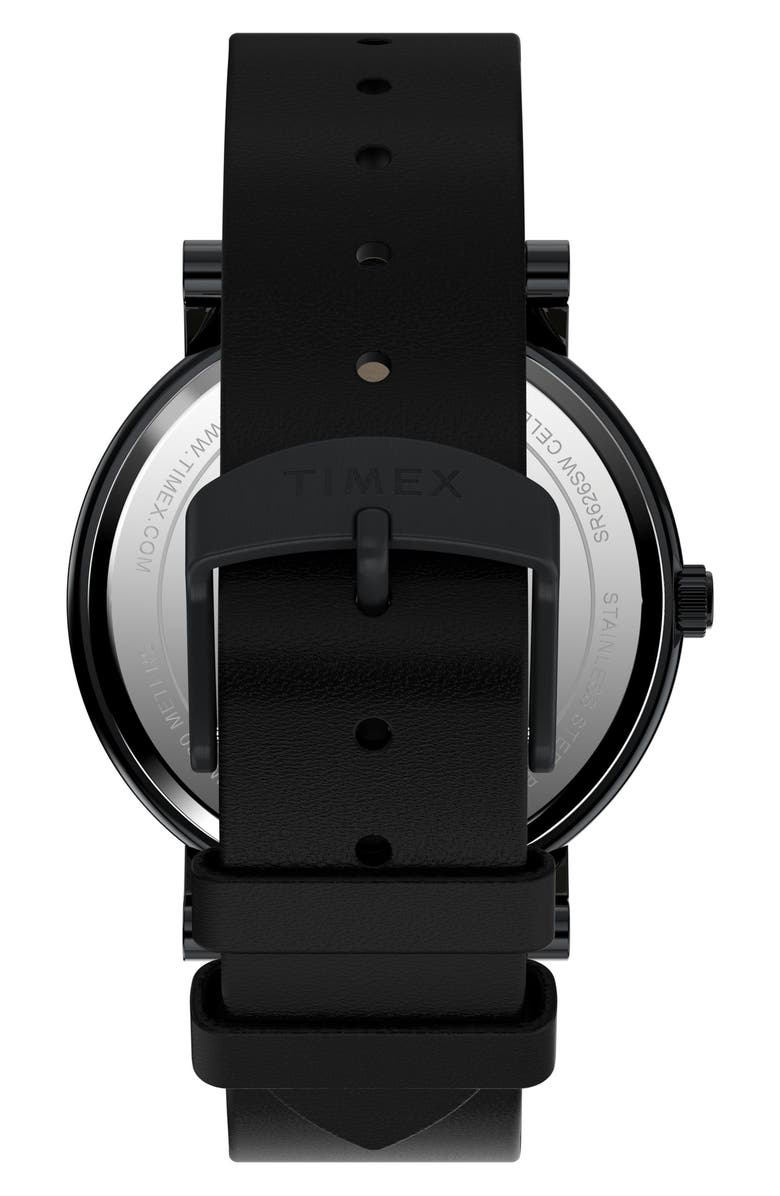 Timex<sup>®</sup> OG 42mm Leather Strap Watch, Alternate, color, Black