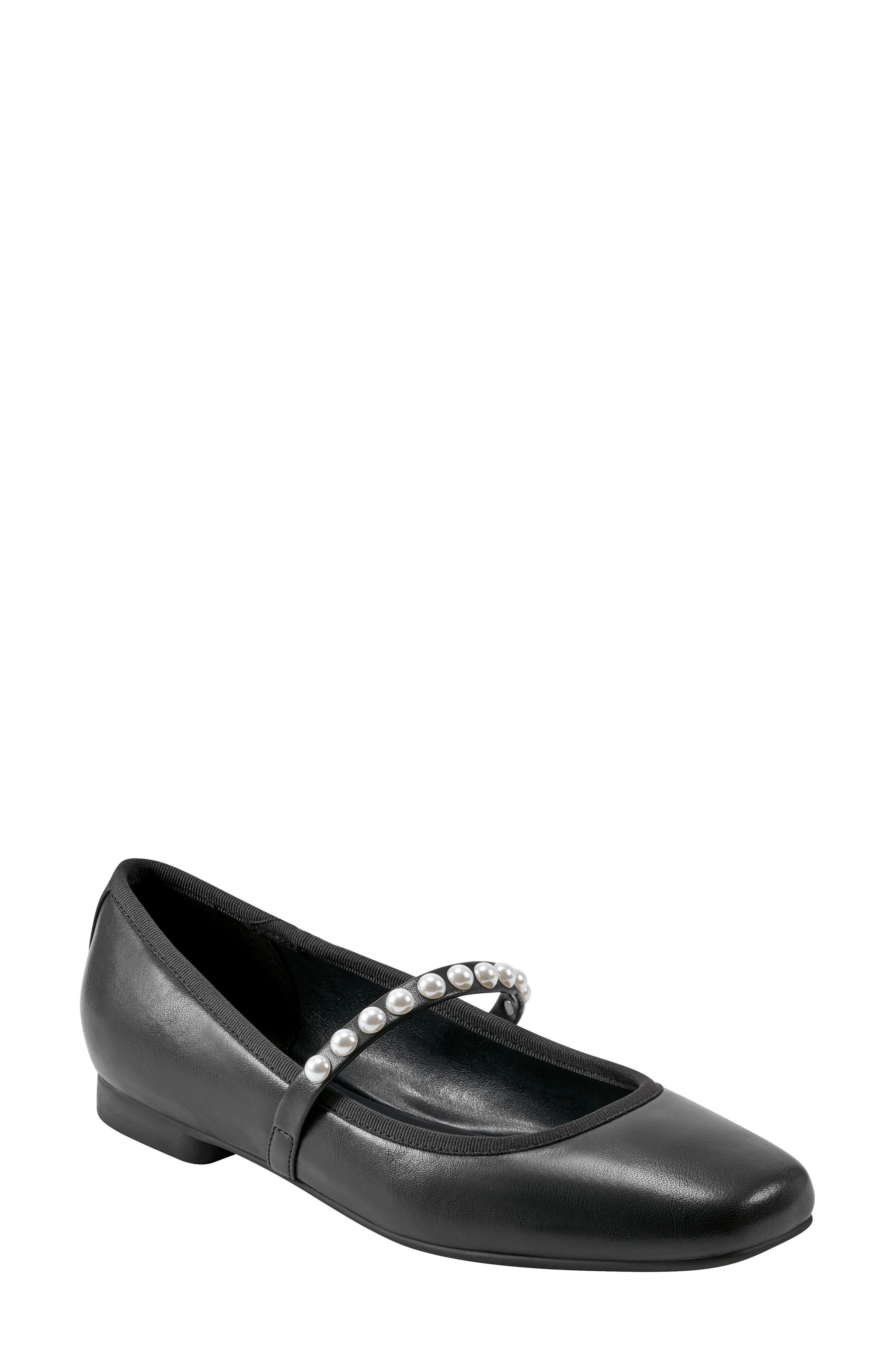 UNISA Faux Pearl Strap Mary Jane Flat, Main, color, 