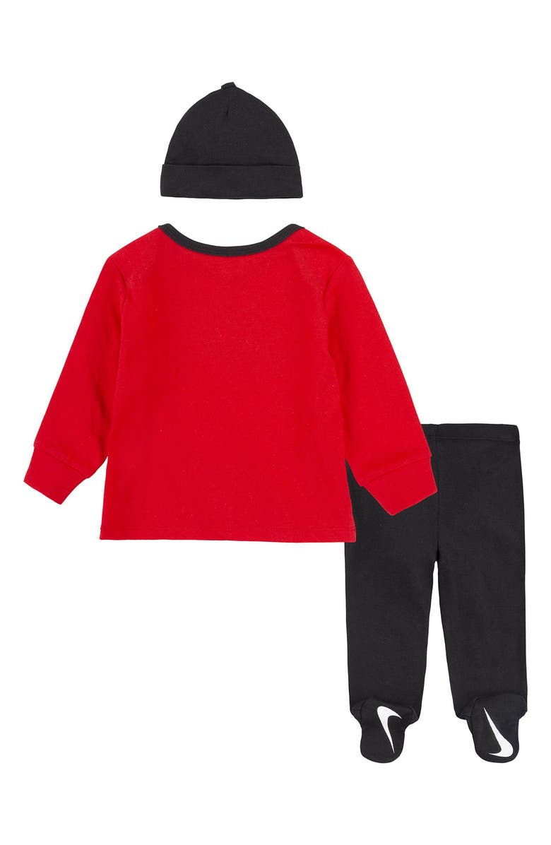 Nike I Have Arrived T-Shirt, Footed Leggings & Beanie Set, Alternate, color, Black