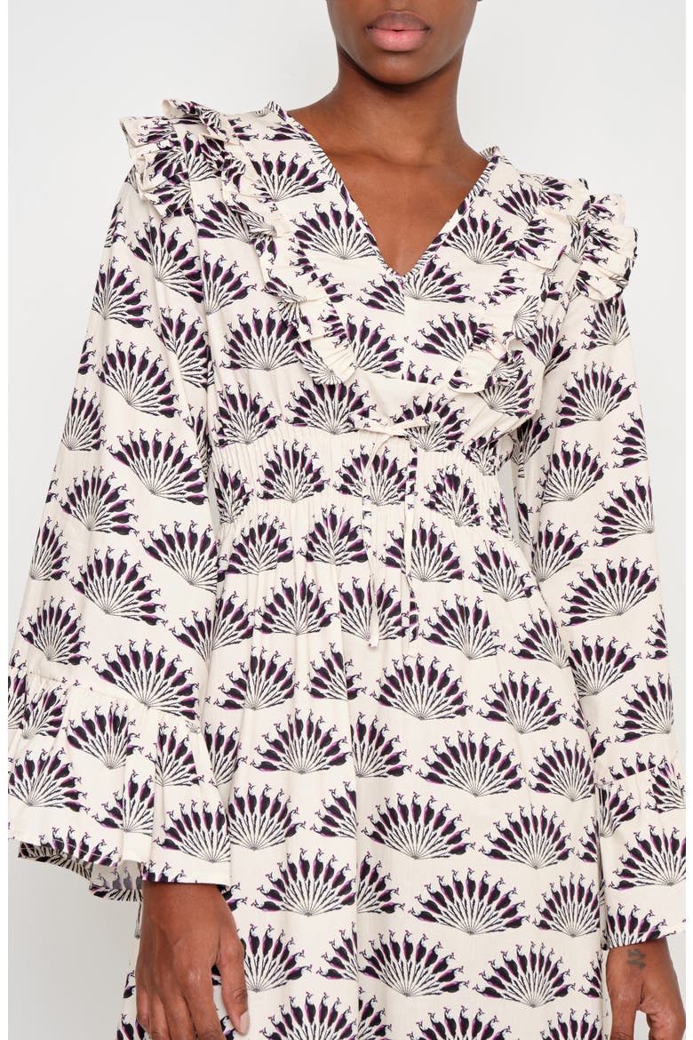 The Chaos Petal Print Long Sleeve Maxi Dress, Alternate, color, THROATED IVORY