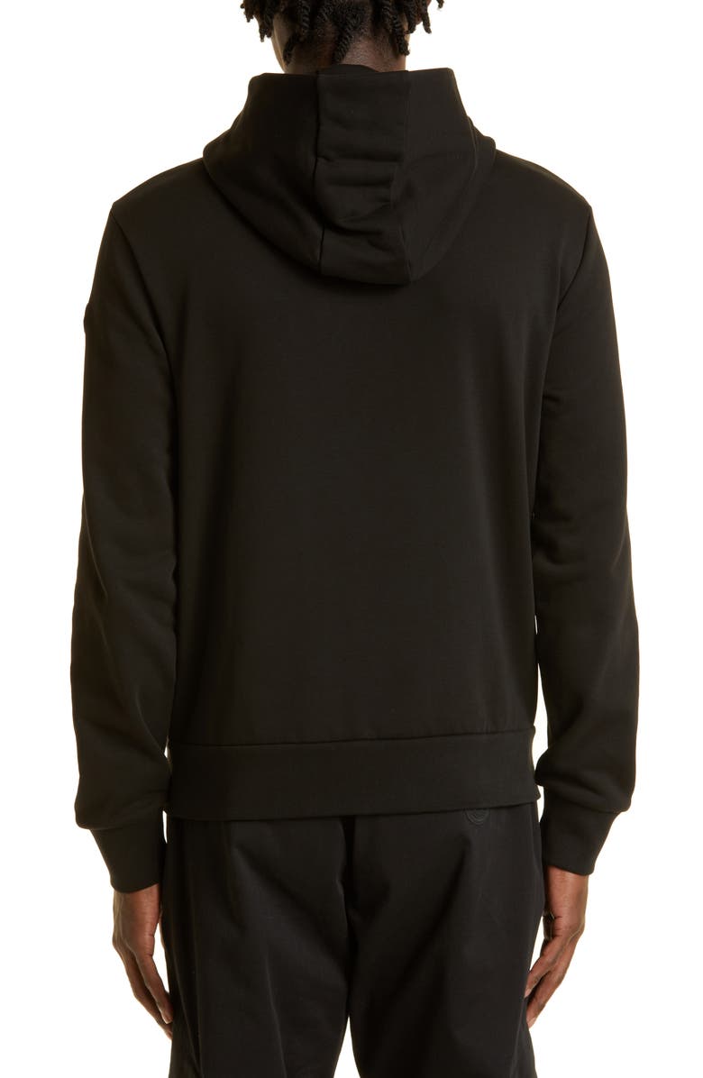 Moncler Logo Tape Cotton Zip Hoodie, Alternate, color,