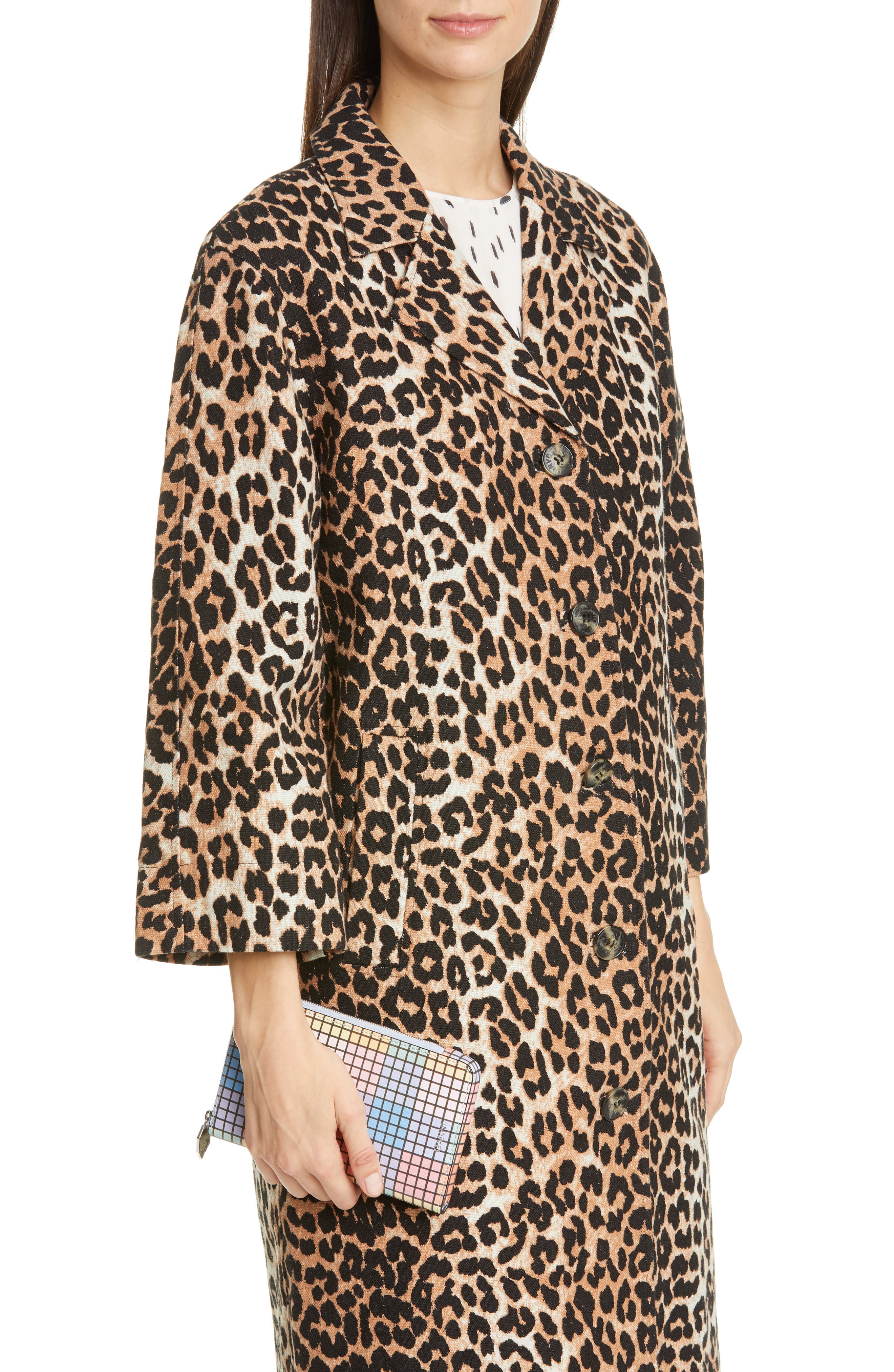 Ganni Recycled Leather Phone Crossbody Bag, Alternate, color, 