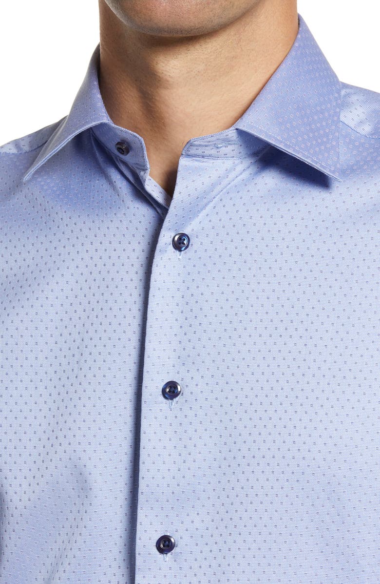 David Donahue Trim Fit Geometric Dress Shirt, Alternate, color, 