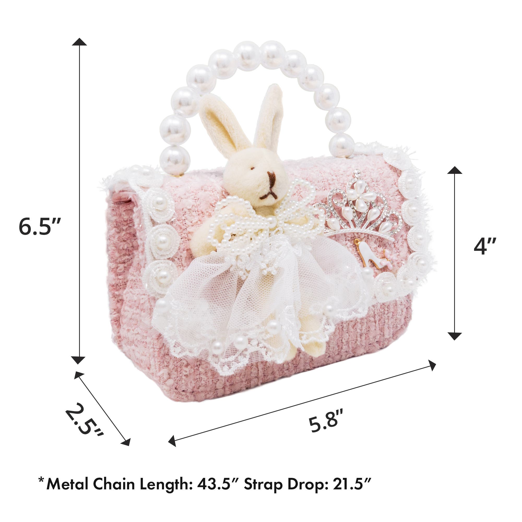 Bunny Royale Pearl Tweed Handbag, Alternate, color, Ballet Pink