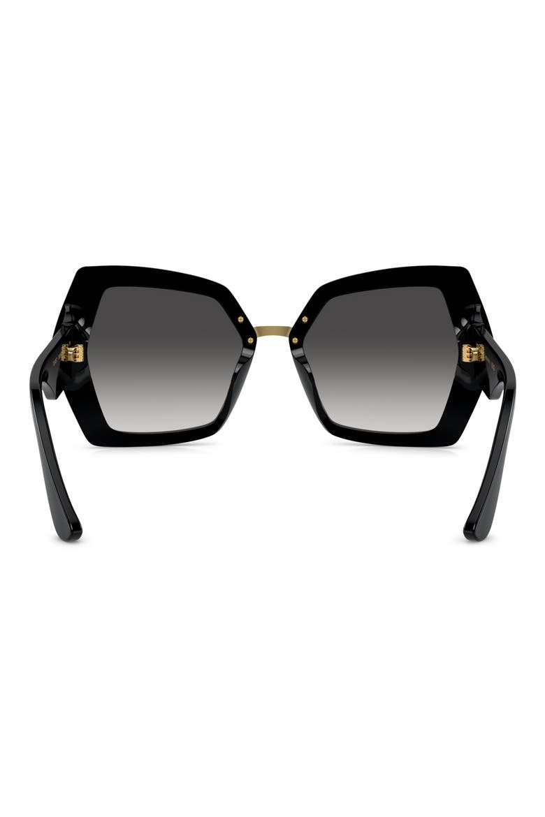 54mm Gradient Butterfly Sunglasses, Alternate, color, BLACK