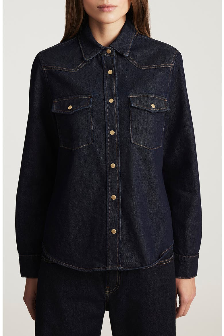 Angela Classic Denim Shirt, Main, color, RINSE CLASSIC DENIM