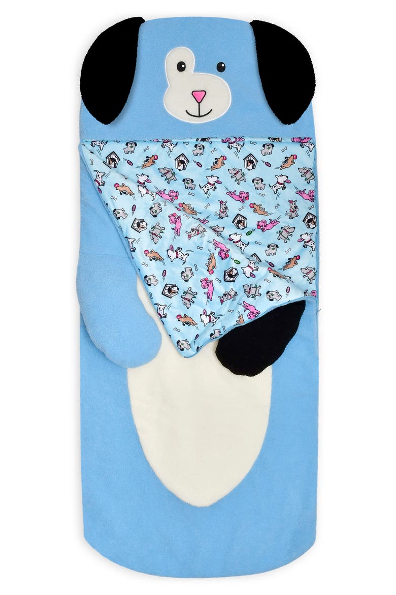 Puppy Dog Sleeping Bag, Alternate, color, BLUE