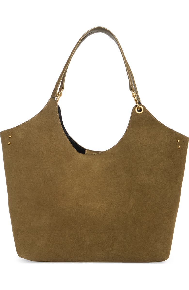 Rebecca Minkoff Perfect Suede Tote, Main, color, Dark Olive