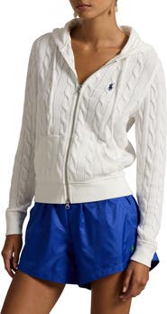 Polo Ralph Lauren Cable Knit Cotton Zip Hoodie