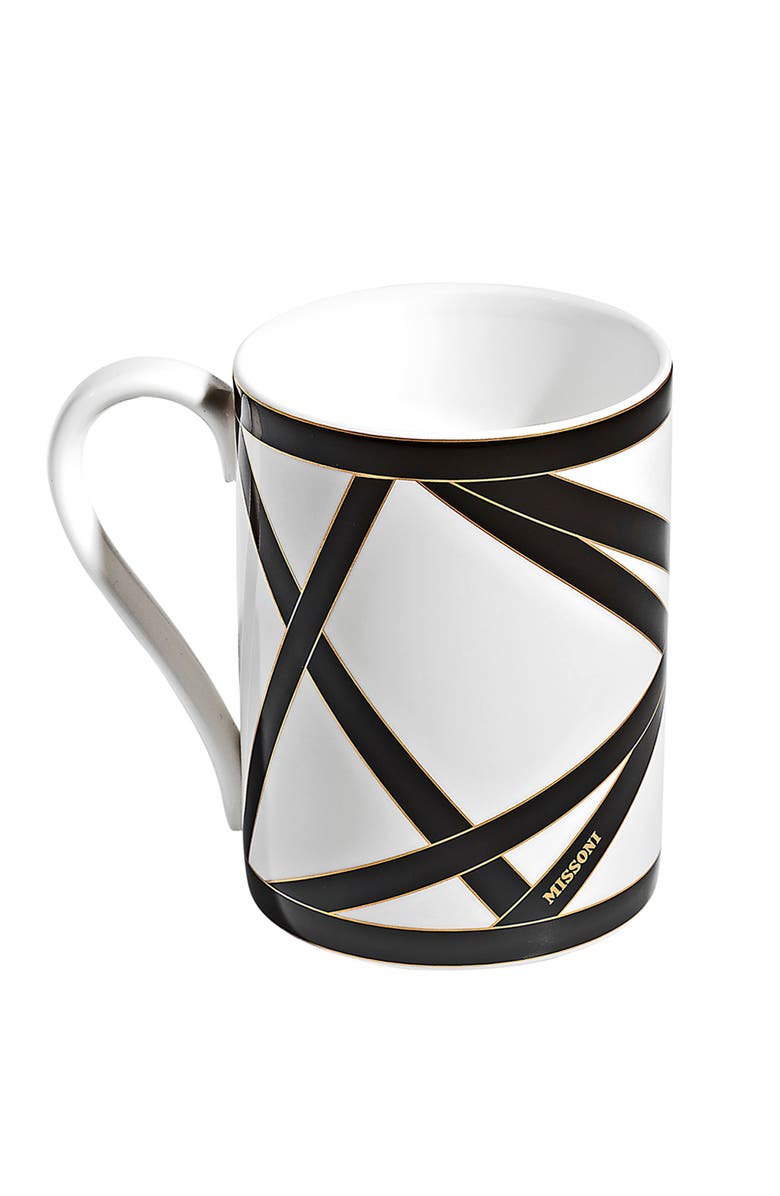 Missoni Home Tableware Mug Cup NASTRI in Luxury Box Black diam. 3", H 3.9", cap. 12.5 oz, Alternate, color, Multicolor
