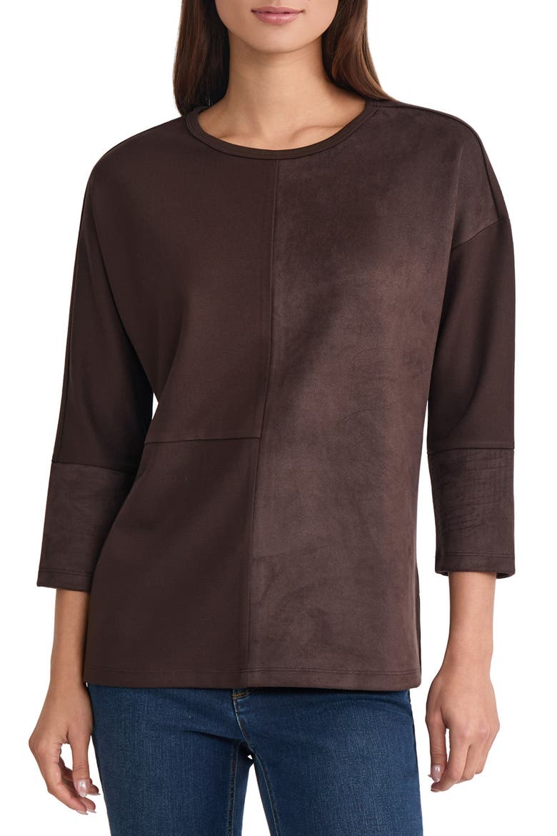 Blocked Dolman Tunic, Main, color, COFFEE BEAN