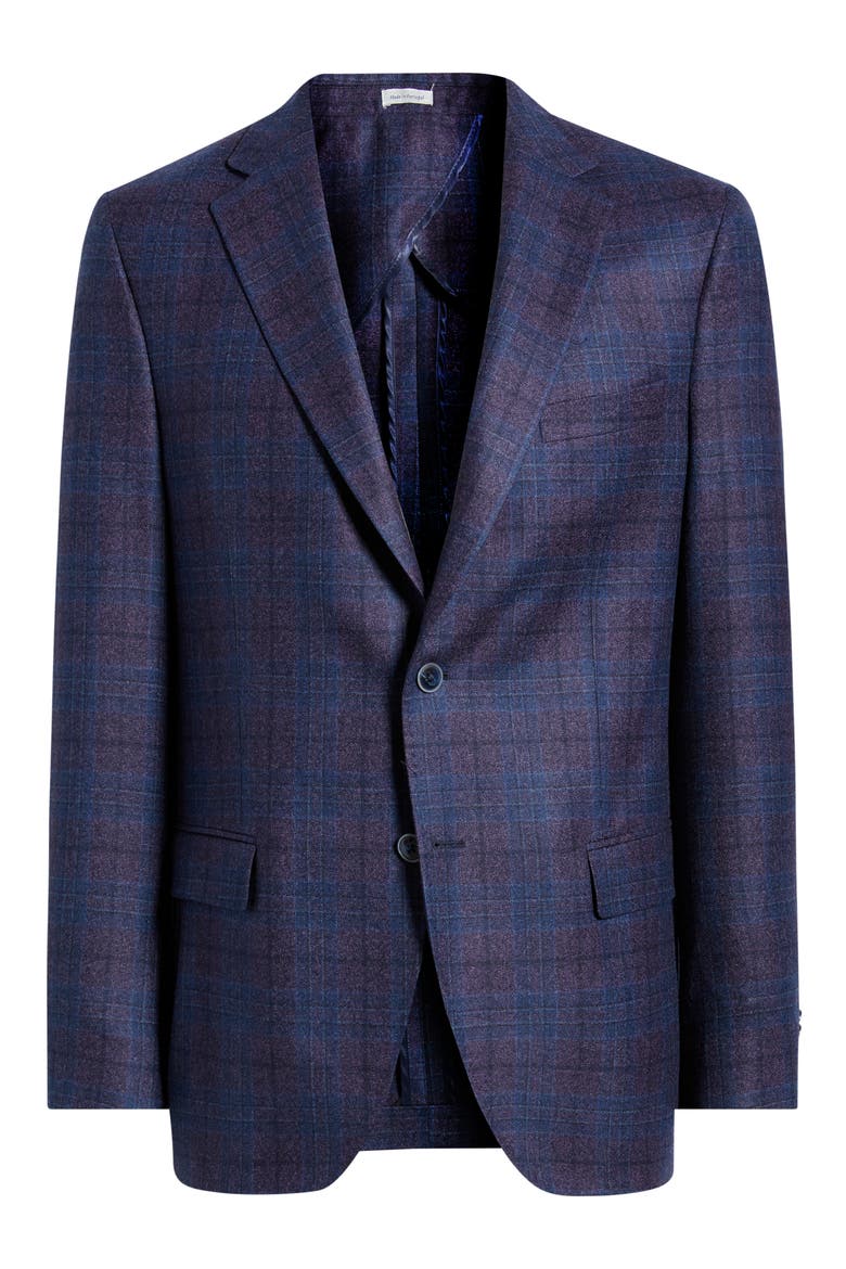 Hyperlight Soft Plaid Wool Sport Coat, Alternate, color, PURPLE