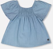 Deux par Deux Short Sleeve Chambray Top