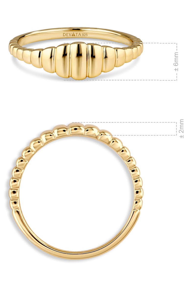 Ribbed Band Ring, Alternate, color, GOLD