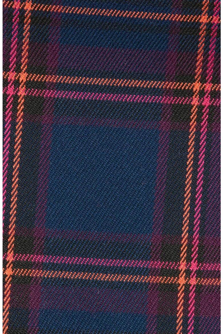 Navy & Fuchsia Plaid Wool Pocket Square, Alternate, color, NAVY