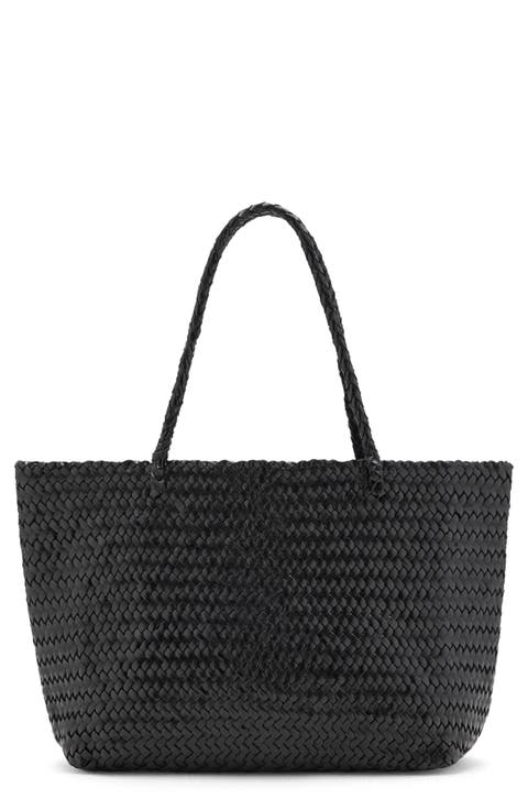Braided Woven Leather Shopper Bag